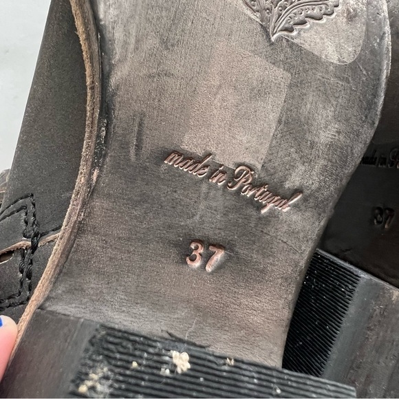 Free People Boots Stony Desert Boot Leather Washed Black Brown Booties western - Picture 8 of 9